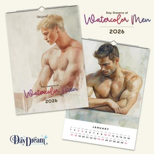 2026 - Watercolor Men - Handsome Men Art Calendar