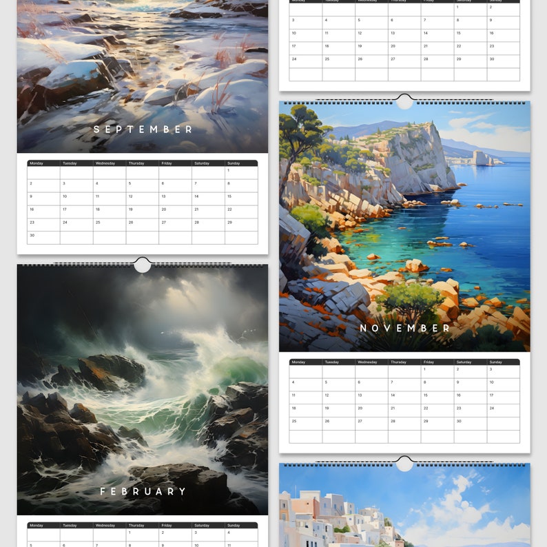 Art of the Seaside 2024 Wall Calendar Etsy Australia