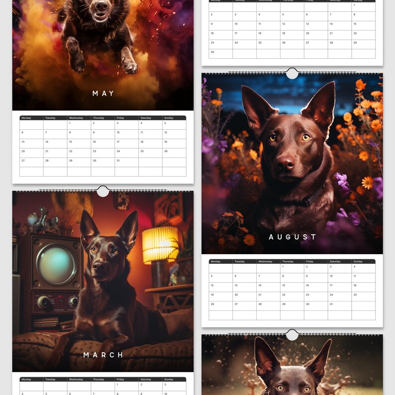 Fantasy Australian Kelpies 2024 Wall Calendar Etsy