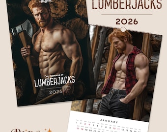 2026 - Lumberjack Men - Handsome Men Art Calendar