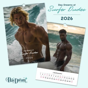2026 - Surfer Dudes - Handsome Men Art Calendar