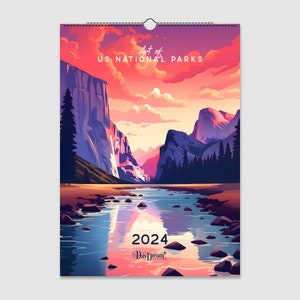 Art of US National Parks: 2024 Wall Calendar