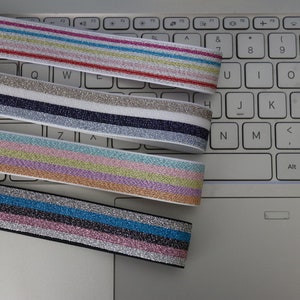 Stripe Jacquard Elastic Band: 1 inch Clothing Accessories - 1 Yard