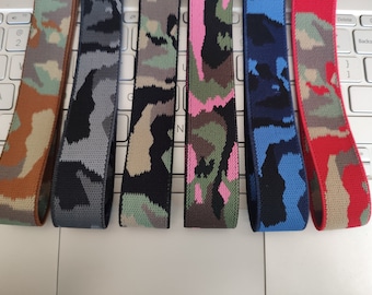 1 inch Elastic 25MM Camo Jacquard Elastic band，Clothing accessories -1 Yard