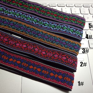 Elástico Jacquard: 25 mm Acessórios de roupas coloridas - 1 jarda