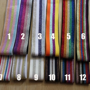 40MM Multicolor Stripe Elastic bandClothing accessories 1 Yard image 2