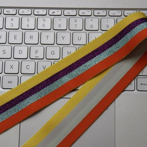 40MM Multicolor Stripe Elastic bandClothing accessories 1 Yard image 9