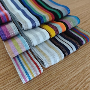 40MM  Multicolor Stripe Elastic band，Clothing accessories -1 Yard