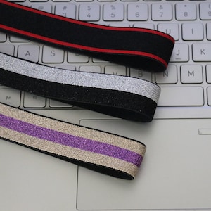 Stripe Elastic Band: 1 inch (25MM) Clothing Accessories - 1 Yard