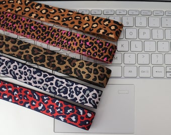 1 inch Elastic 25MM Leopard print Elastic band，Clothing accessories -1 Yard