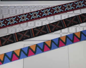 Jacquard Elastic Band: 1 inch, Colorful Clothing Accessories - 1 Yard