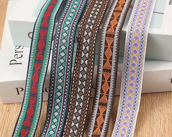Jacquard Elastic Band: 1 inch Colorful Trim - 1 Yard
