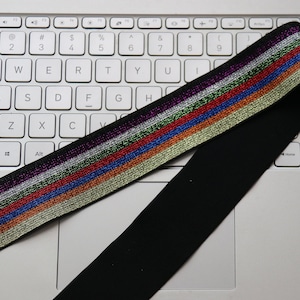 40MM Multicolor Stripe Elastic bandClothing accessories 1 Yard image 8