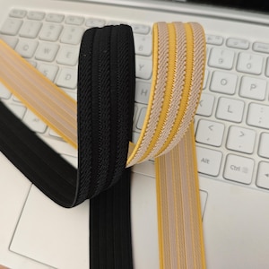 Striped Elastic Band: 1 inch (25MM) - 1 Yard