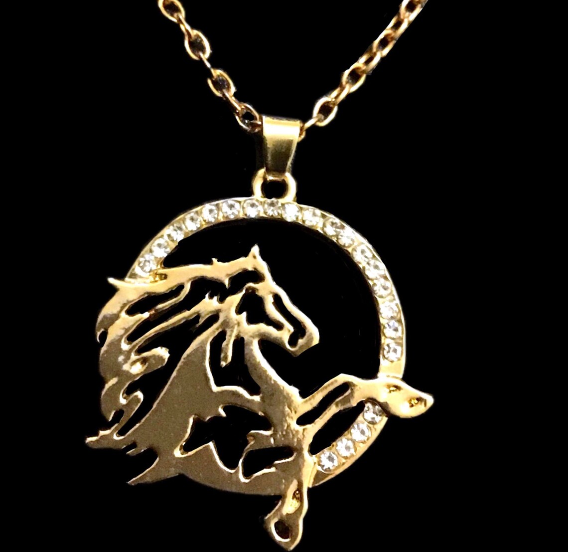 Horse Pendant Necklace Etsy