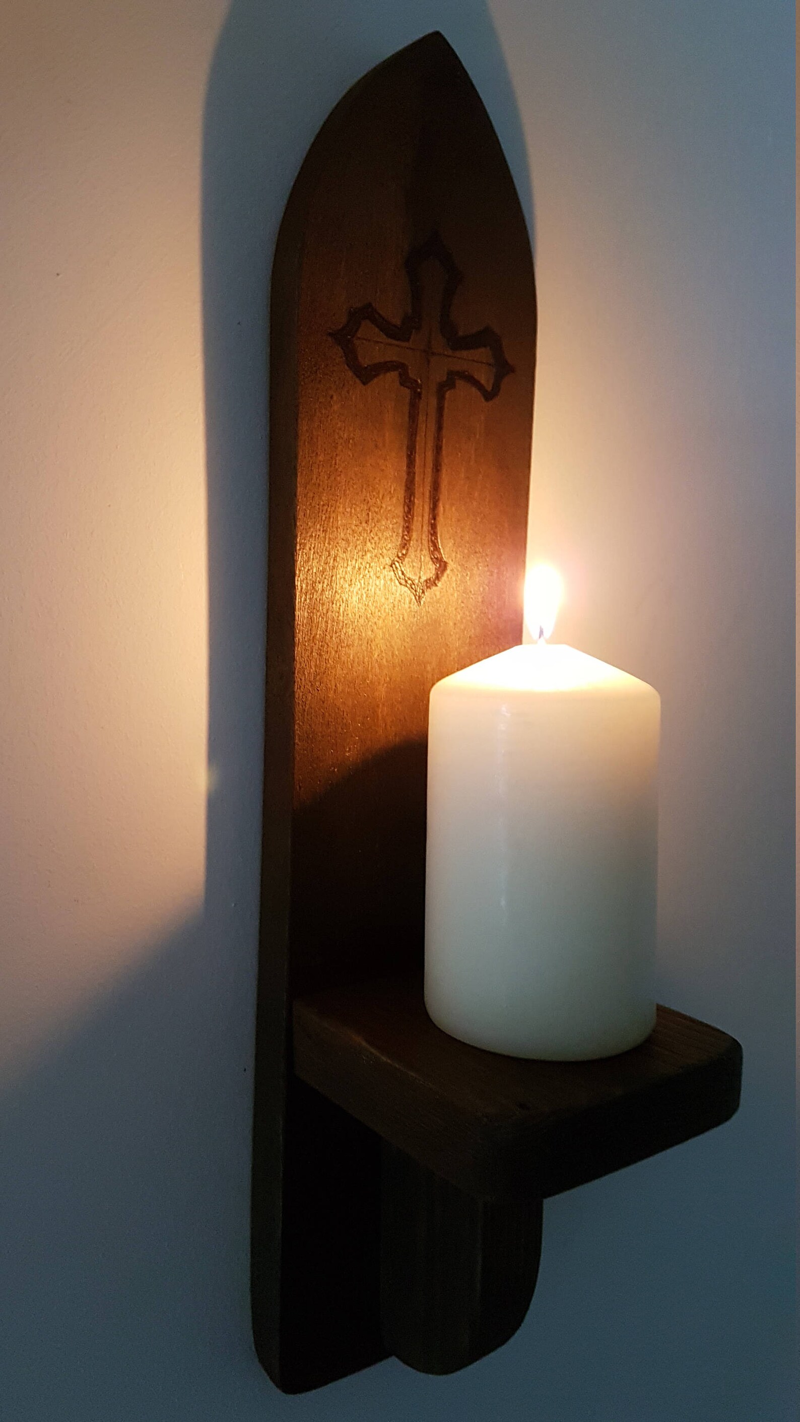 RUSTIC RECLAIMED WOODEN Wall Sconces Gothic/Church candle Etsy