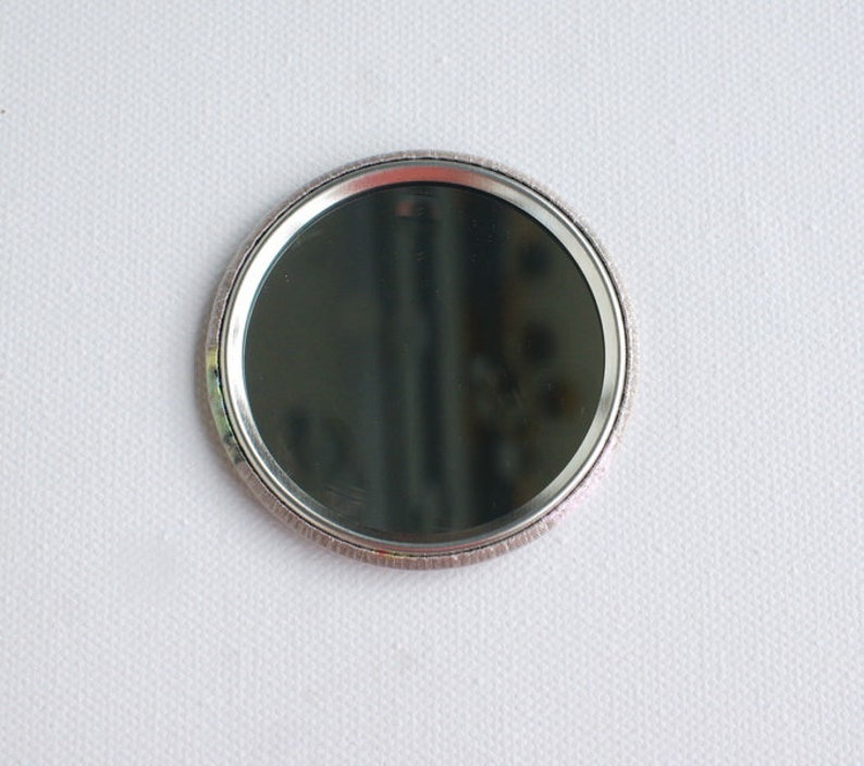 Pocket Mirror Metal Mirror Button With Protective Film Etsy