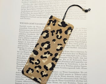 Lesezeichen Stoff, Animalprint, gemustert, Frauengeschenk, Mädchen, Buchgeschenk, Seitenfinder, Lesezubehör, Mitbringsel, Leo Muster