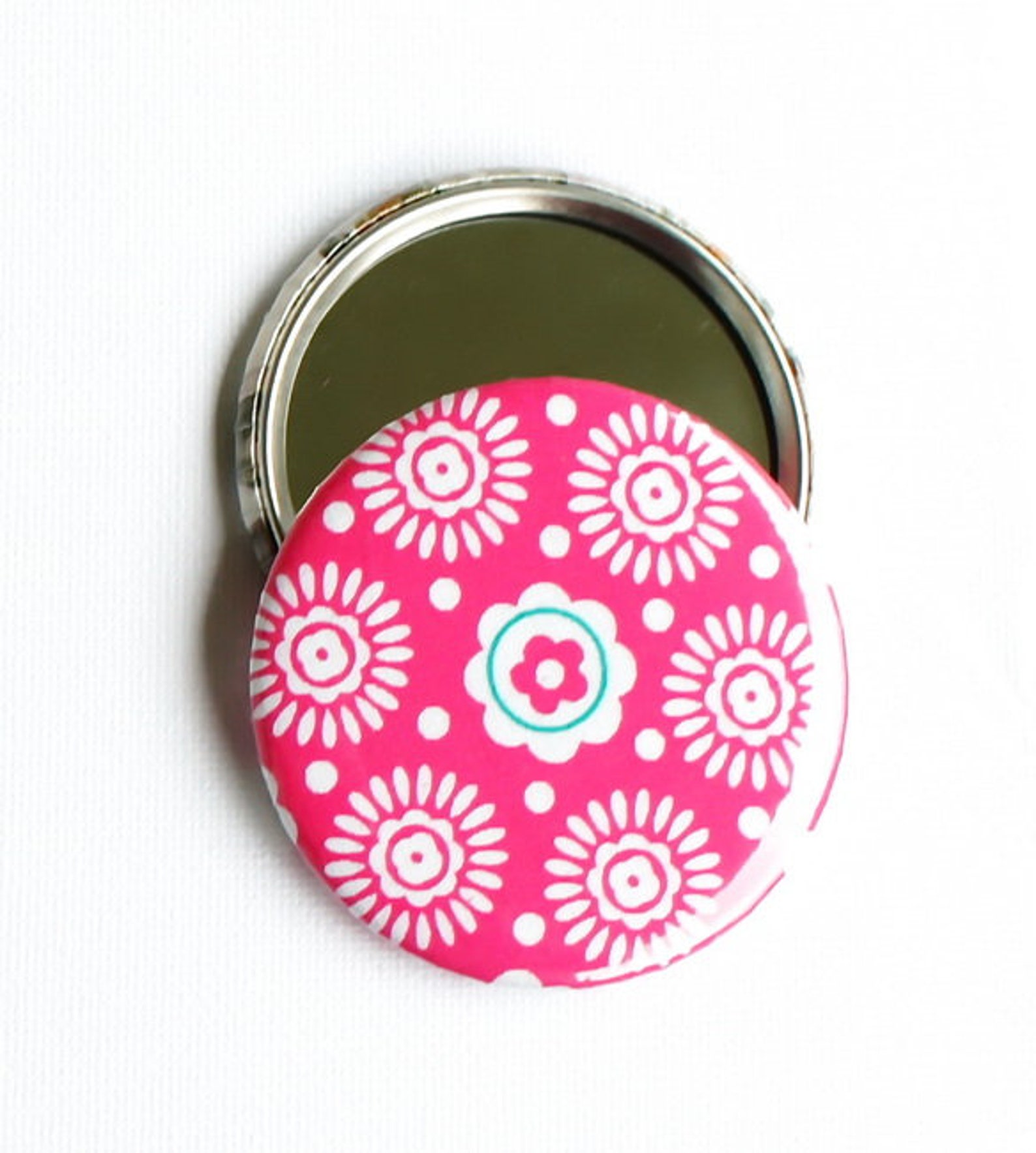 Pocket Mirror Metal Mirror Button With Protective Film Etsy