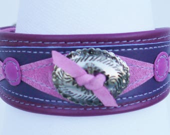 Himbeer Rosa Leder Hundehalsband