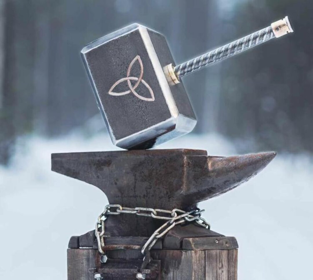 40kg Hand-forged Steel Mjölnir Hammer | Copper Inlay, Artisan Made