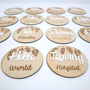 Cartes d'étapes importantes pour bébé, Panneaux d'étapes clés en bois, Photos mensuelles, Cadeau de baby shower, Accessoires photo nouveau-né, Marqueurs d'étapes clés du mois pour bébé