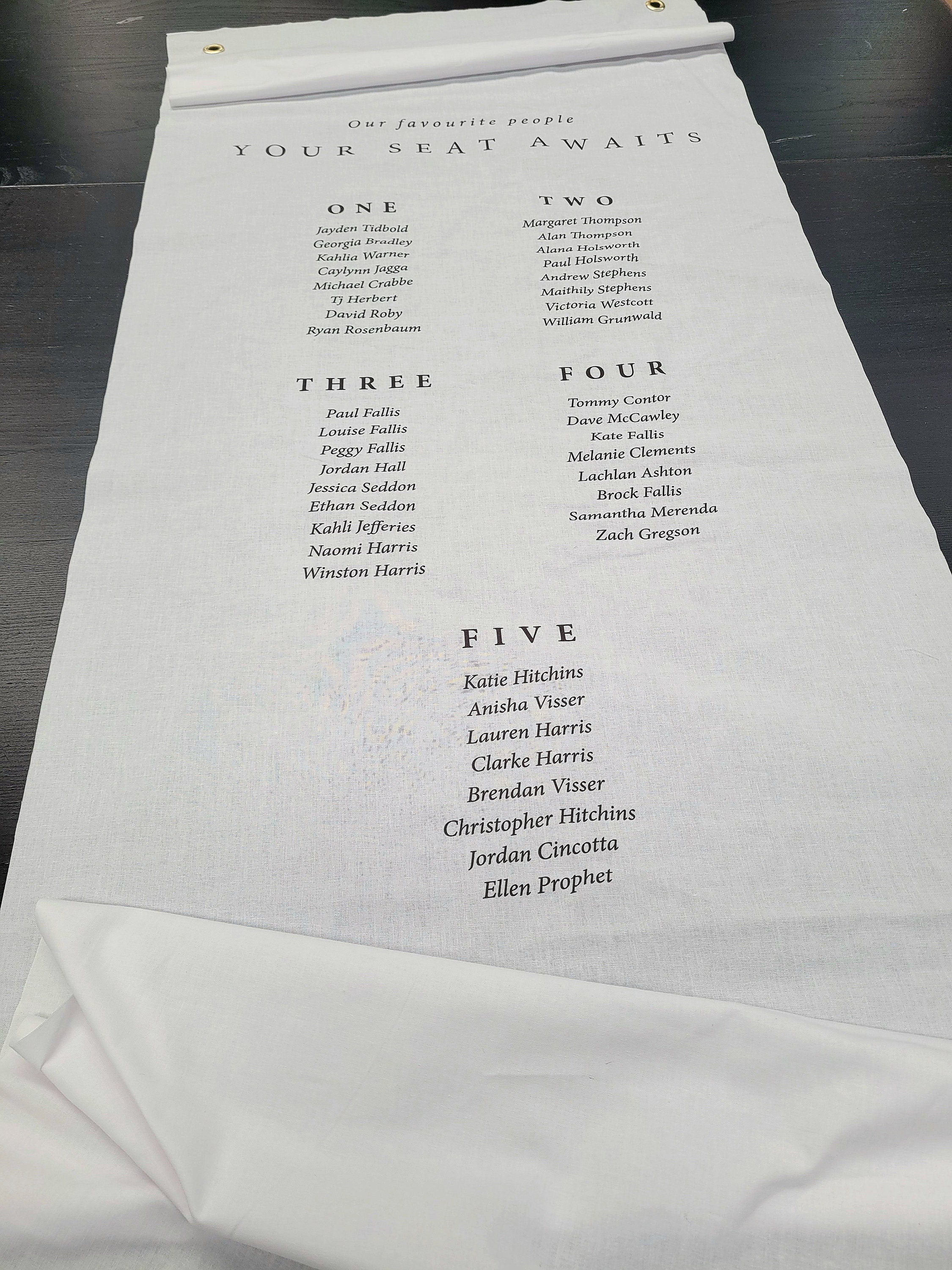 Linen Seating Chart Linen Modern Seating Chart Elegant Seating