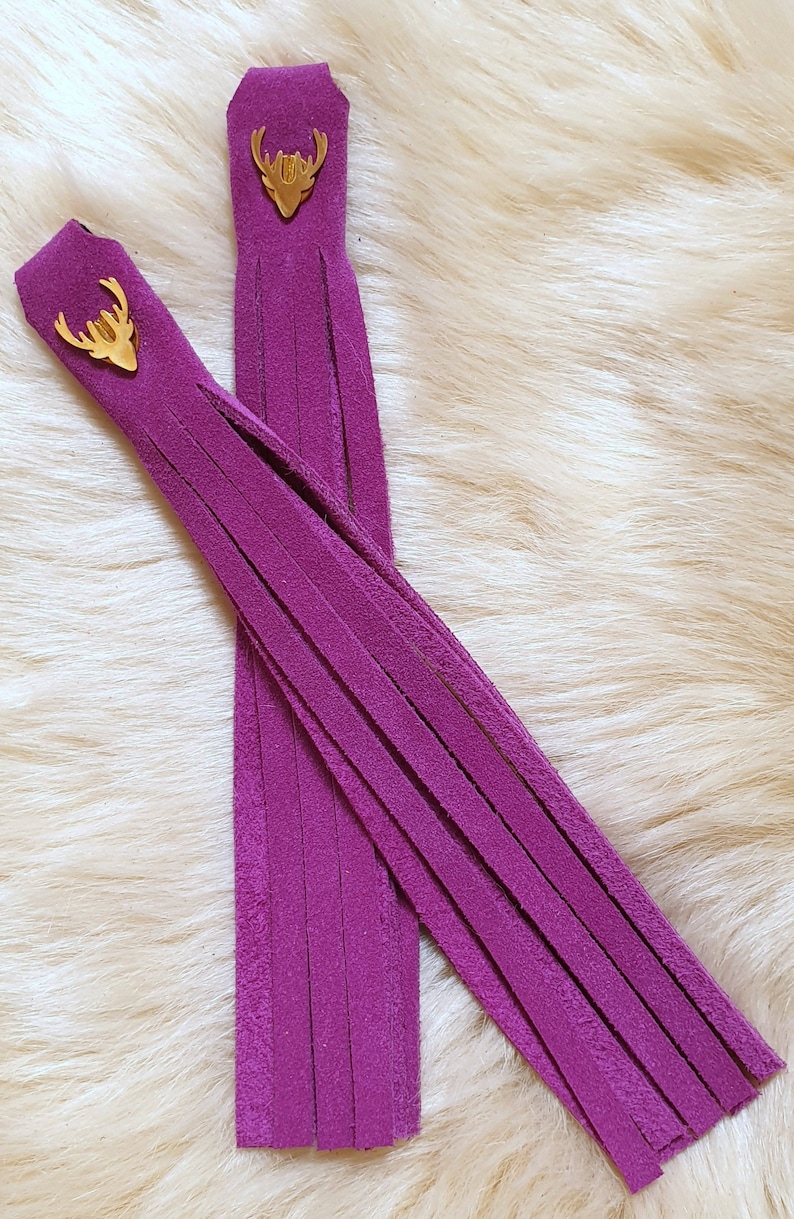 Purple Suede boot tassels