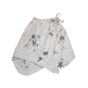 Beige Stained Asymmetrical Wrap Skirt