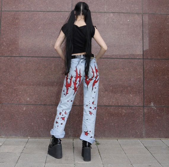 パンツ ISSUE 90s vintage artistic painted pants il_fullxfull.4757488760_70yd.jpg