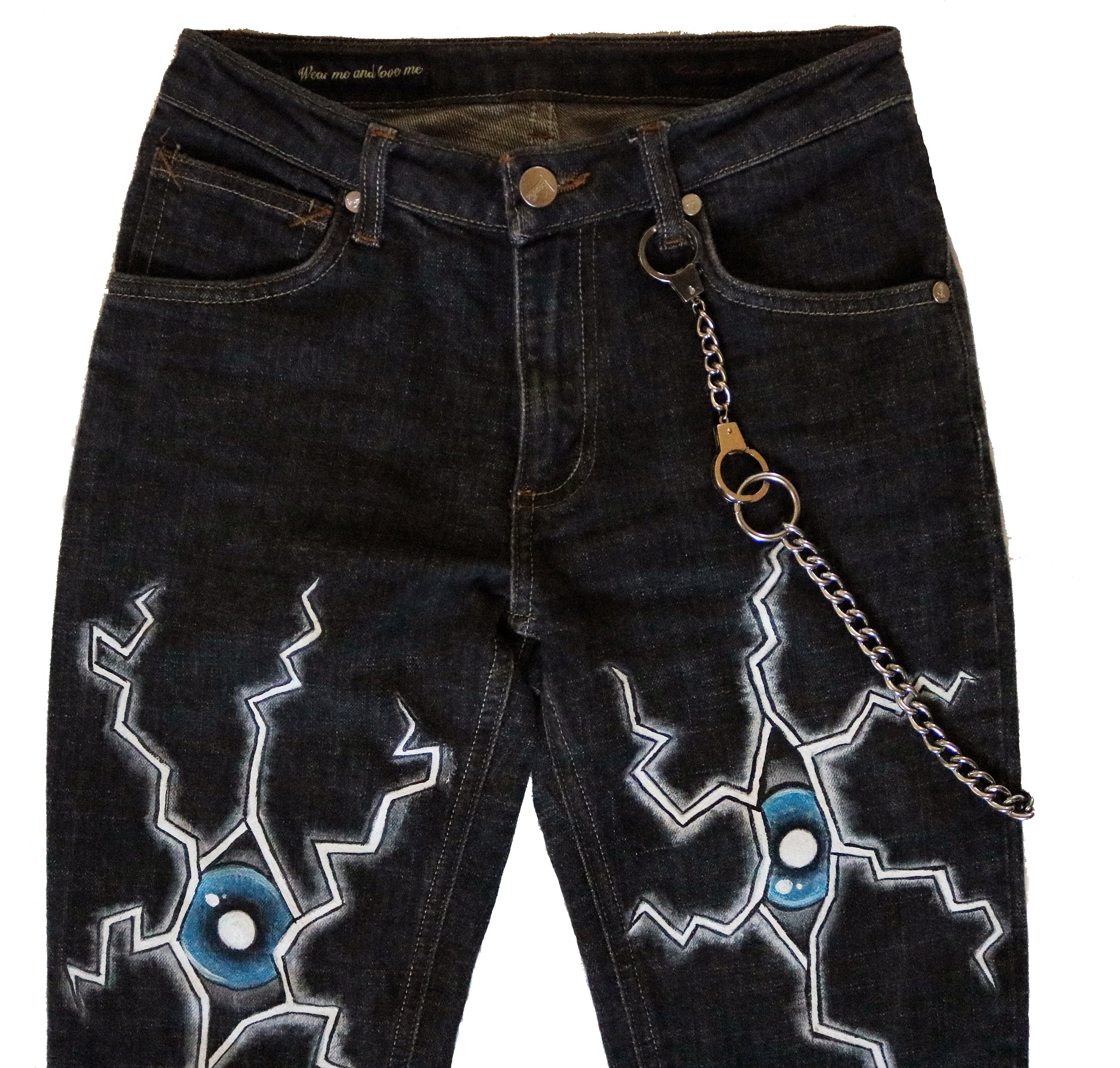 Hand Painted Vintage Denim Pants - Etsy 