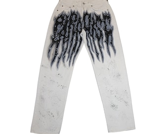 【THE MUSEUM VISITOR】HAND PAINTED DENIM PANTS THE MUSEUM VISITOR]☆HAND PAINTED DENIM PANTS (THE MUSEUM