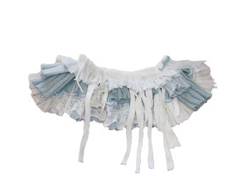 Blue Upcycled Tablecloth knit Skirt