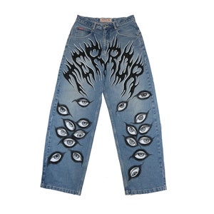 90s painted jeans