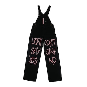 Yes/No hand painted Vintage Lee overalls