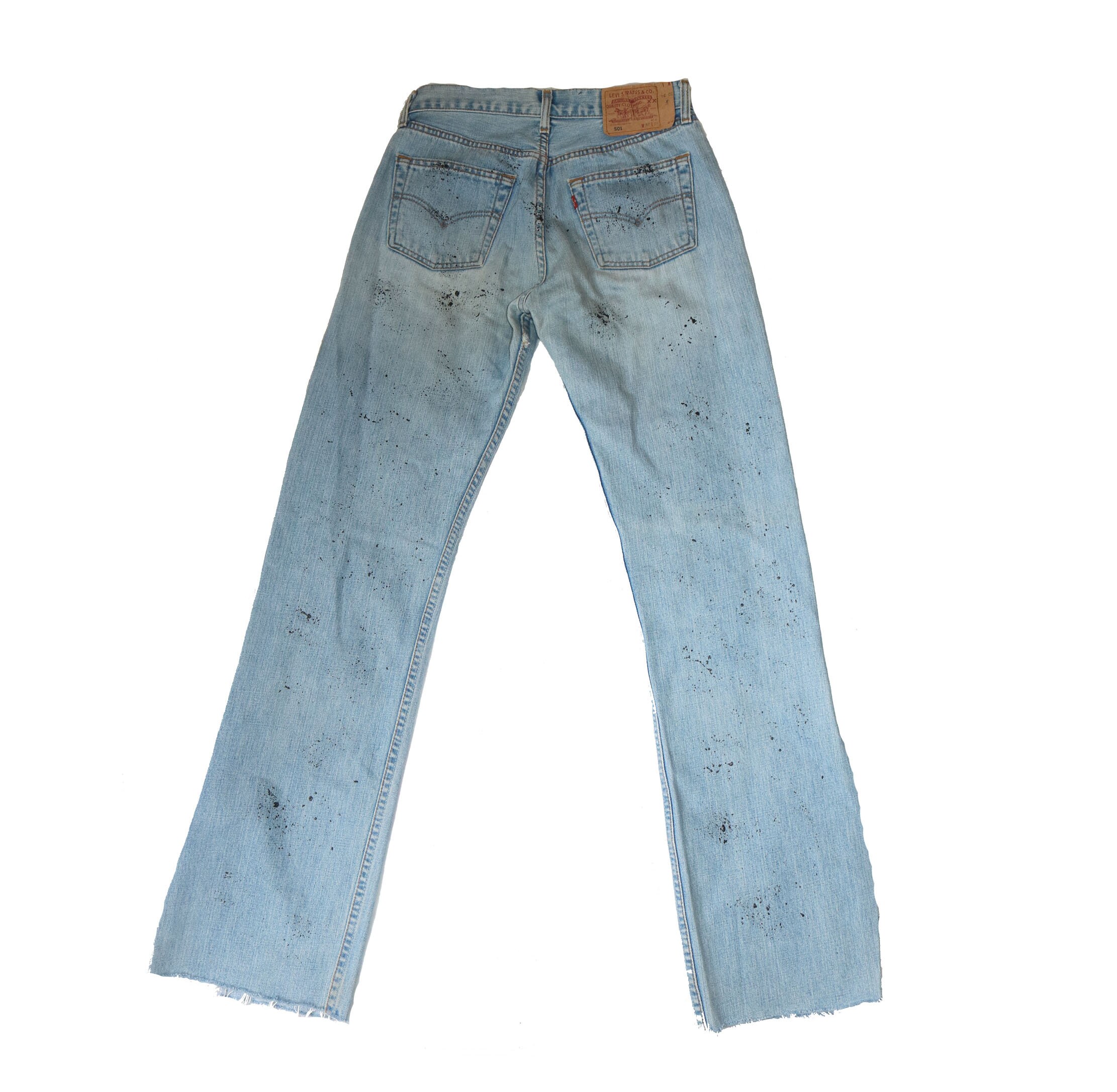 Terror Hand Painted Vintage Denim Pants - Etsy