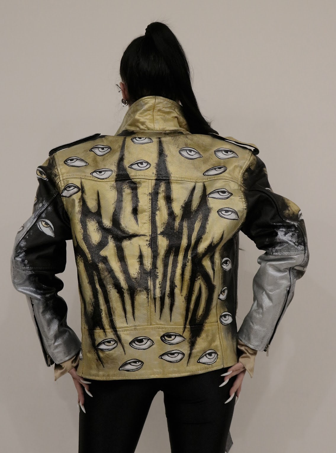 ダービージャケッderby jacket punk hiphop chopper Punk Sleeveless Black Leather Jacket Studded for Men