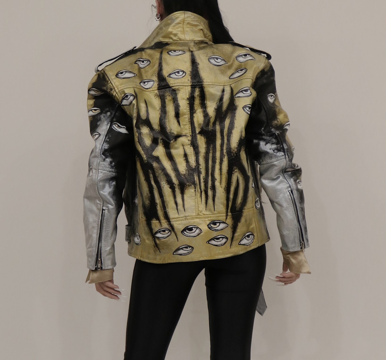 1980s Vintage hand paint leather jacket