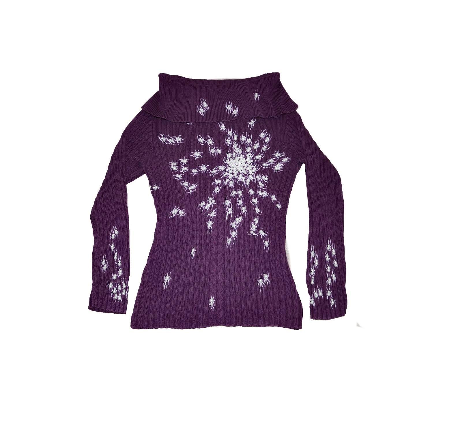 Pearl Spider Purple Sweater