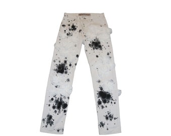 Black Mold Hand stitched and hand painted jeans