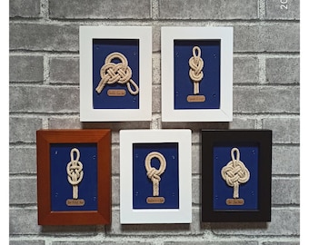 Sailor Knot Shadow Frame,Nautical Knot,Framed Nautical Knots,wall decor 5.9x4.33inch Custom order