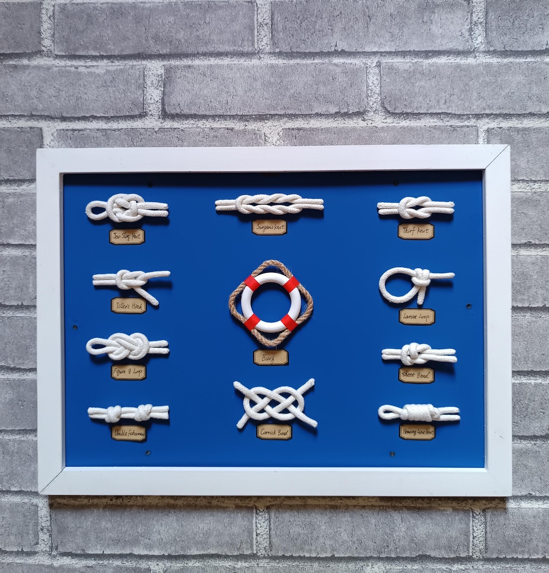 Big Nautical Wall Decor- Nautical Knot,framed Nautical Knots,coastal ...