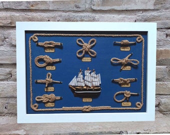 big nautical wall decor- Nautical Knot,Framed Nautical Knots,Coastal Decor