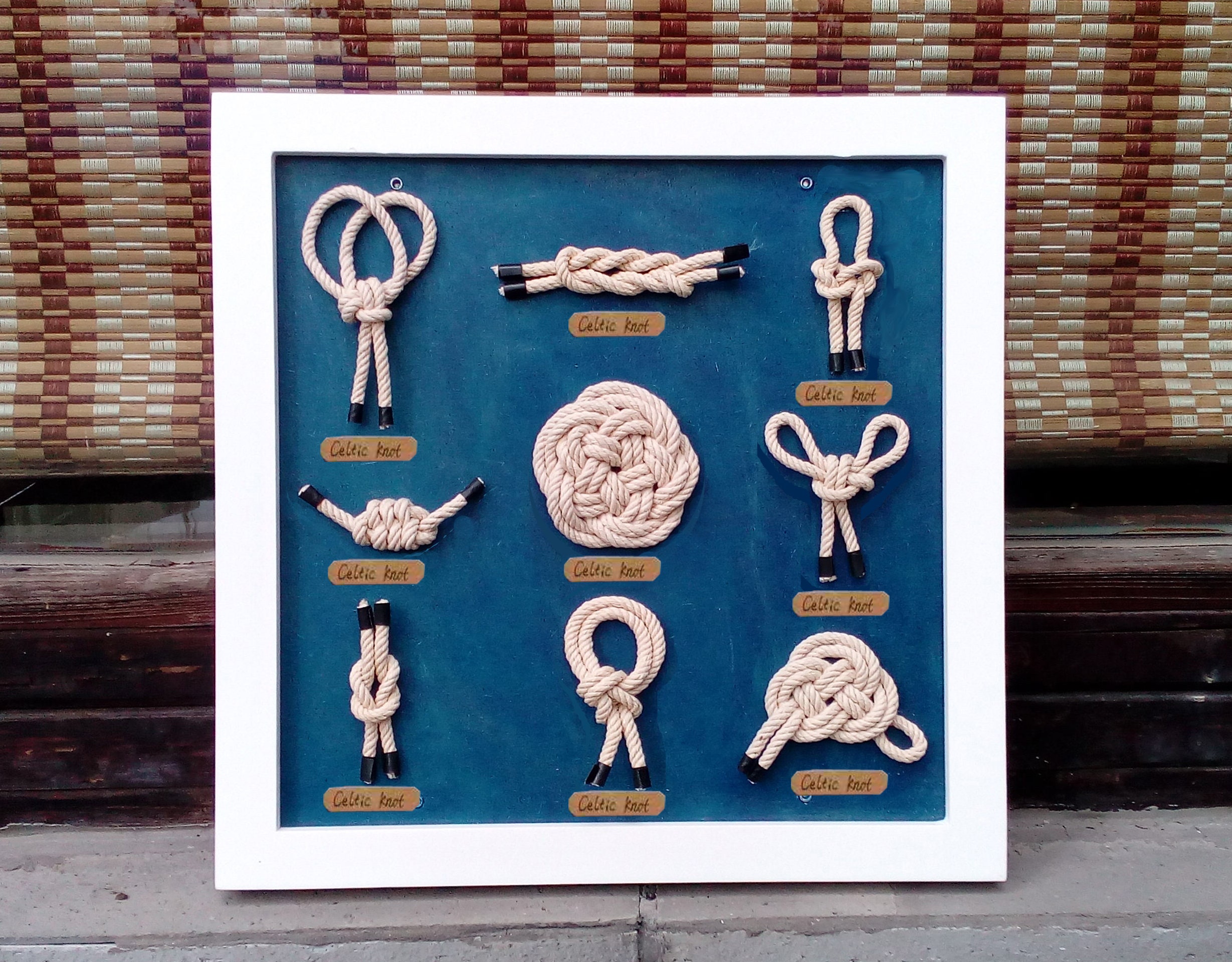 11x11inch Ocean Mat Knot Shadow Boxnautical Knotframed Etsy Israel