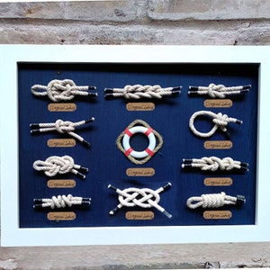 big nautical wall decor- Nautical Knot,Framed Nautical Knots,Coastal Decor