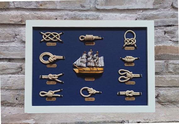 Nautical Shadow Box- Nautical Wall Decor- Nautical Knot,framed