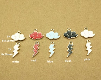 6 sets gold tone Cloud lightning bolt charm gold Small Cloud lightning charm