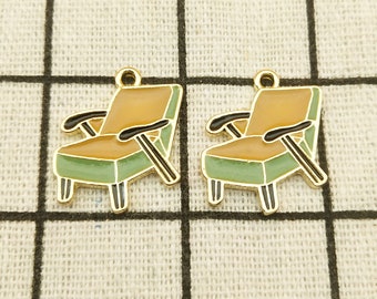 Gold Charm Necklace Charm Chair Charm DIY Findings Earring Pendant Enamel Charm 10*26mm Bracelet Charm Craft Supplies 10PCS
