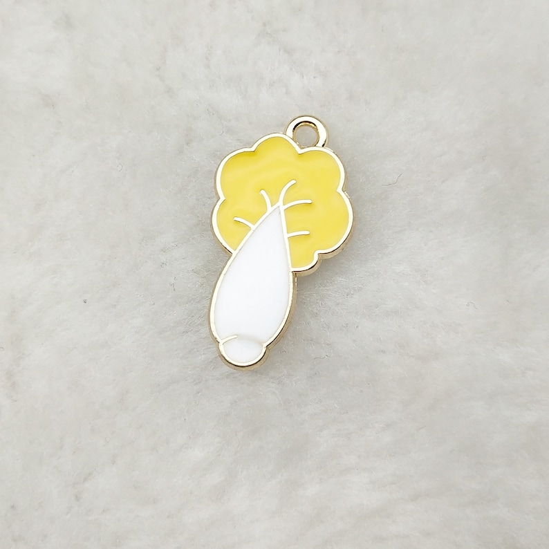 Cabbage Charm Vegetable Charm Enamel Charm Bracelet Charm Craft Supplies Gold Tone,12x23MM 10PCS