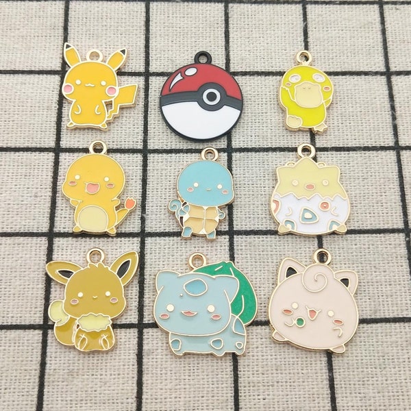 10pcs enamel charm cartoon charm jewelry accessories bracelet charm necklace charm earring pendant craft supplies gold plated